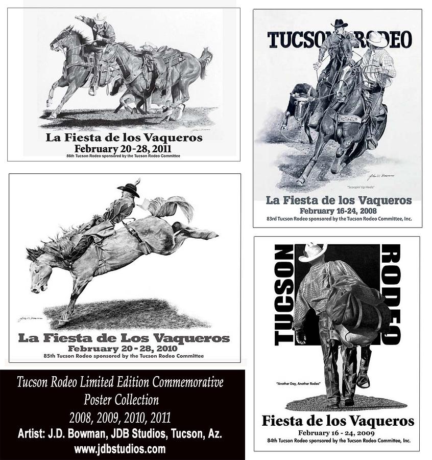 Tucson Rodeo Poster Collection Drawing by John Bowman Pixels