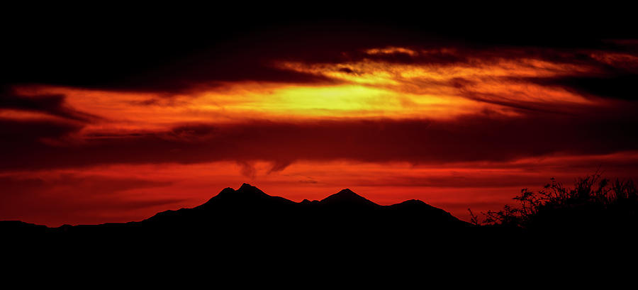 Tucson Mountain Sunset h1854 Photograph by Mark Myhaver