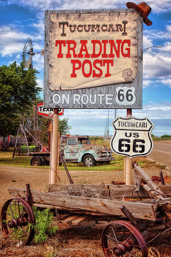 Tucumcari Trading Post Sign Photograph by Diana Powell