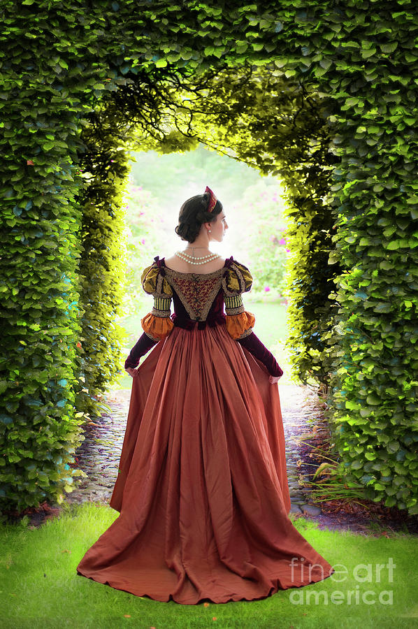 Tudor lady in the garden  Photograph by Lee Avison