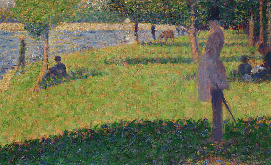 Tree Painting - tudy for La Grande Jatte by Georges Seurat