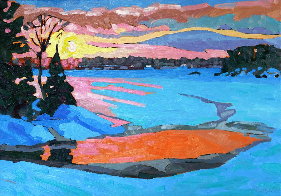 Winter Painting - Tuesday Sunset by Phil Chadwick