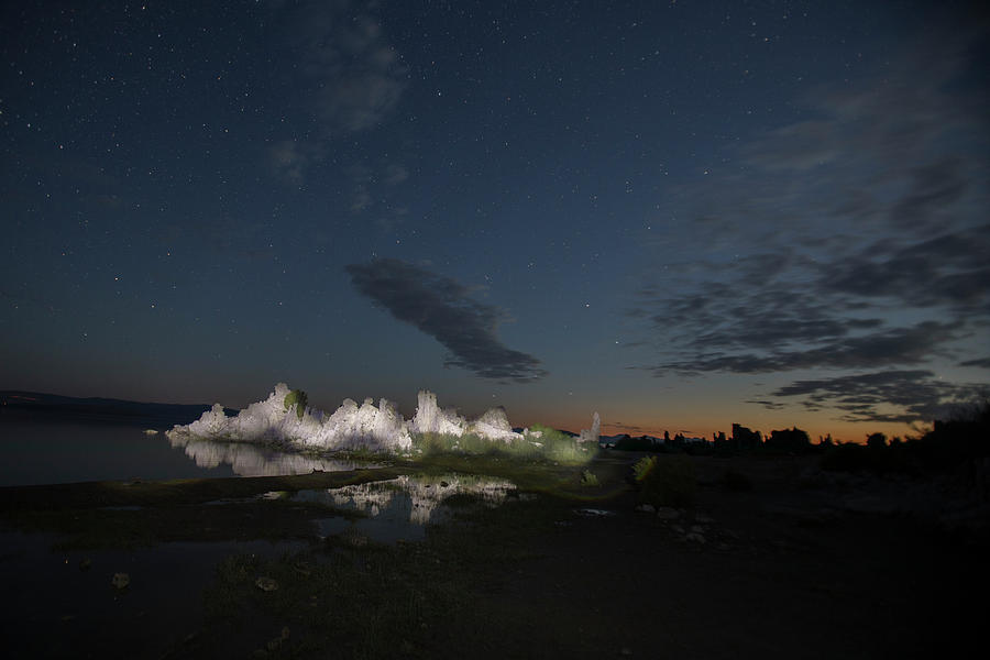 Tufa illuminated at night, Mono Lake Photograph by Karen Foley - Fine ...