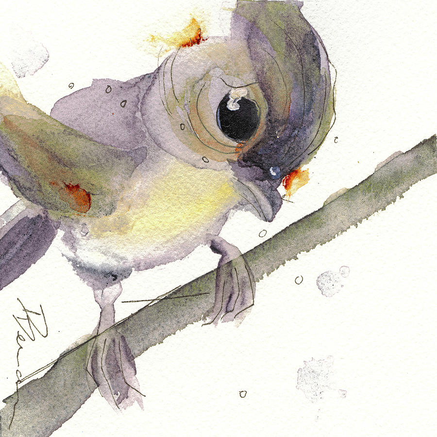 Tufted Titmouse Painting by Dawn Derman