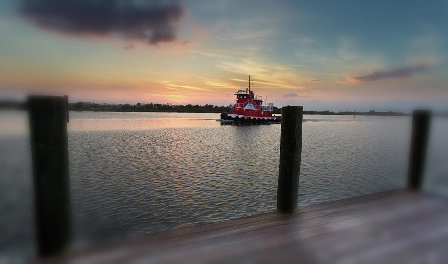 Tug Boat Sunset Photograph by Dillon Kalkhurst