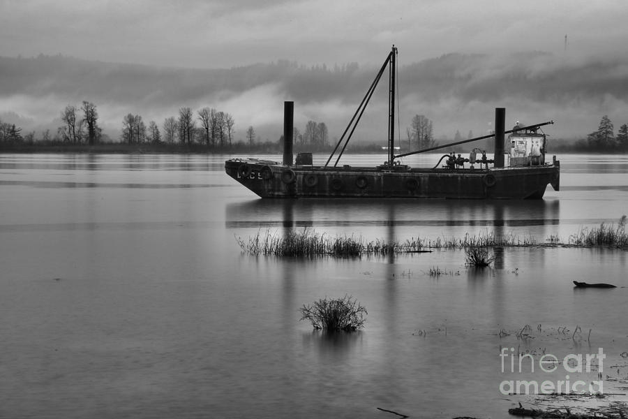 Tug In The Gorge Black And White Photograph by Adam Jewell