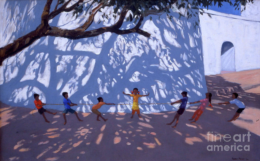 Holiday Painting - Tug of War by Andrew Macara