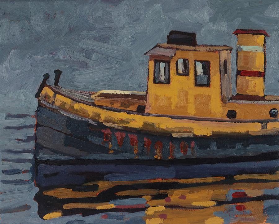 Tug with No-name Painting by Phil Chadwick
