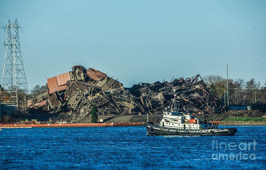 Tugboat and Rubble Photograph by Grace Grogan