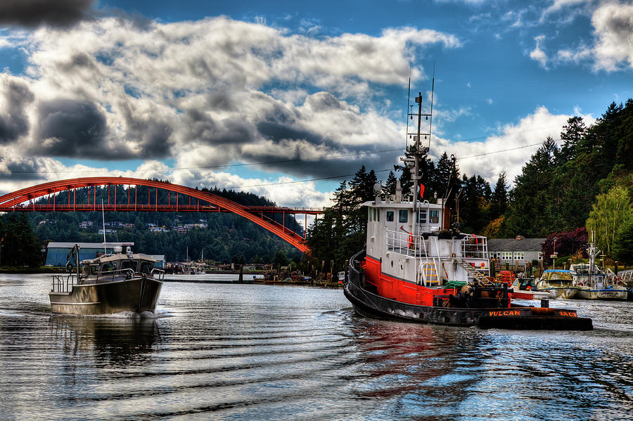 Tugboat at the Rainbow Bridge Photograph by David Patterson
