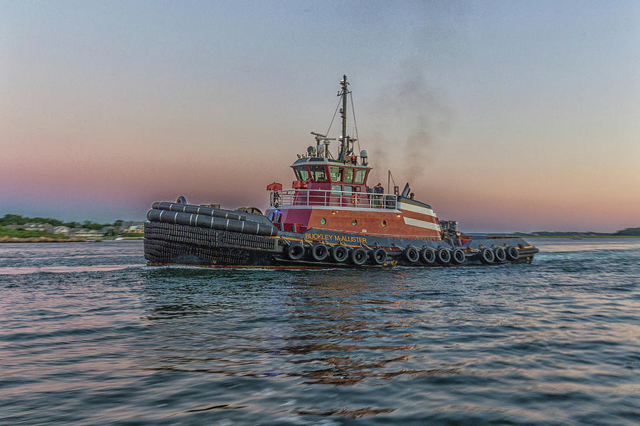 Tugboat Buckley McAllister At Sunset Photograph by Brian MacLean