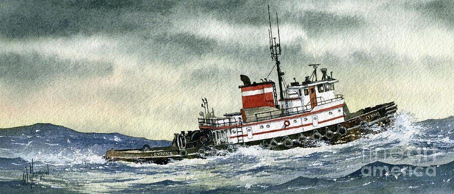 Tugboat Painting - Tugboat LYNNE by James Williamson