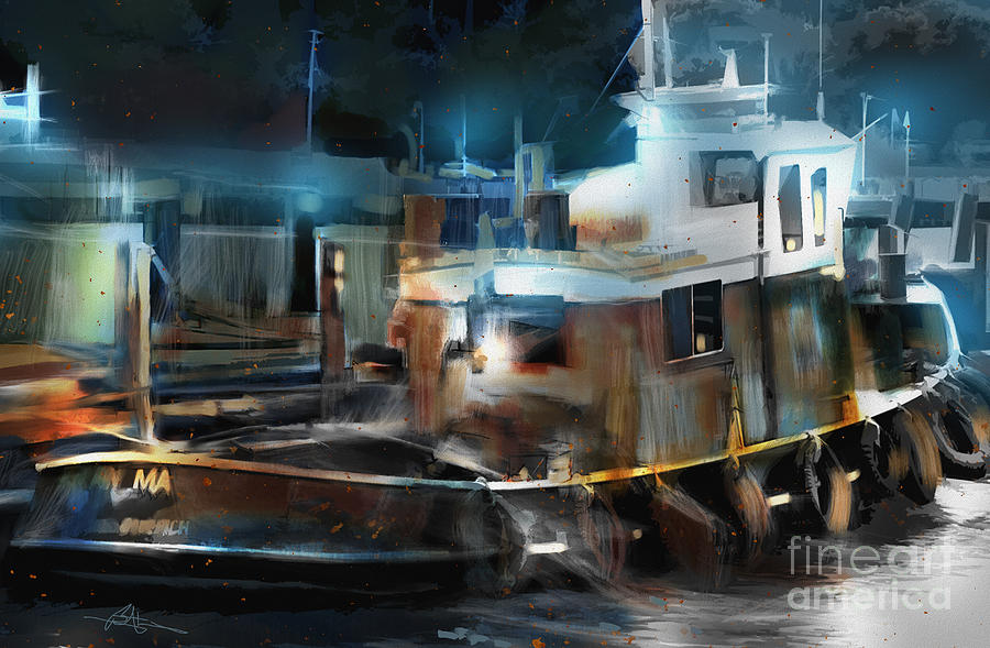 Tugboat Port Of Goderich ON Painting by Bob Salo