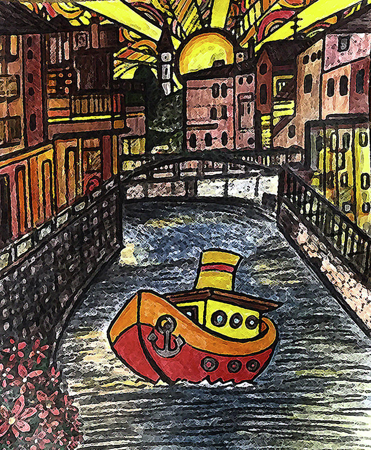 Tugboat Travels Drawing by Monica Engeler