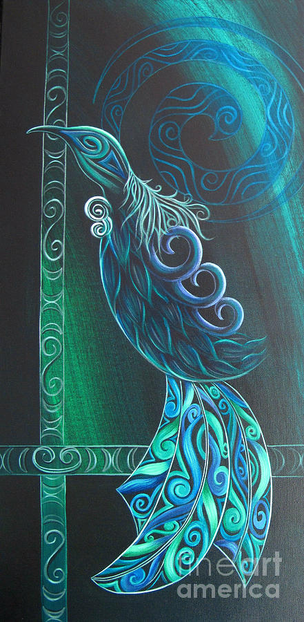 Tui Bird by Reina Cottier Painting by Reina Cottier