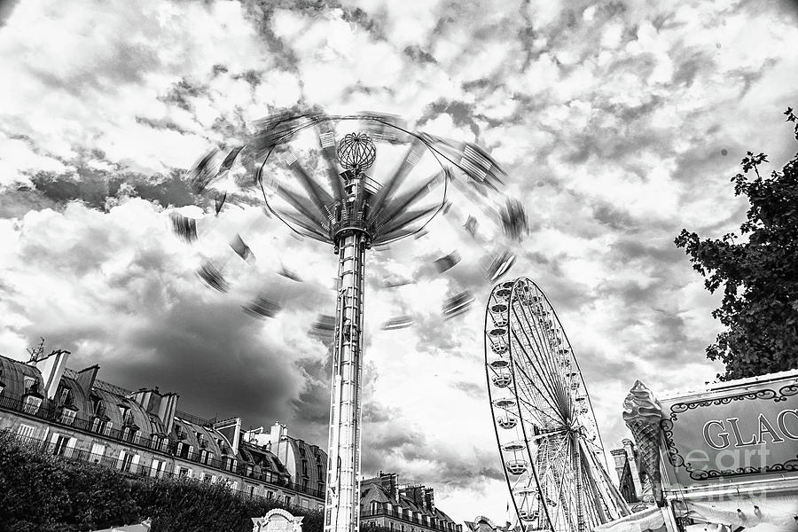 Tuilerie Garden Swing in Motion Black and White Photograph by Alissa Beth Photography