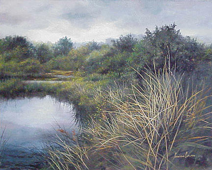 Landscape Painting - Tule Marsh by Patricia Carlson