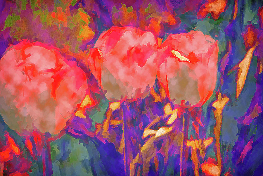 Tulip Abstract 12 Mixed Media by Lynda Lehmann