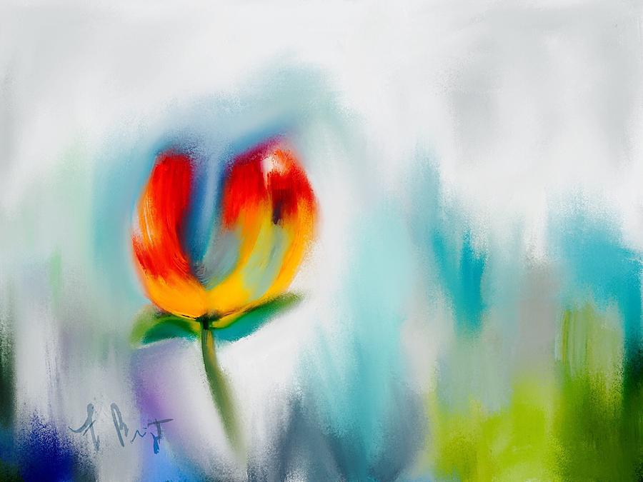 Tulip Abstract Digital Art by Frank Bright