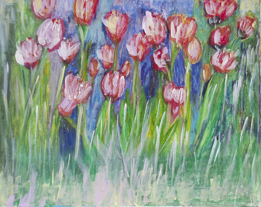 Tulip Bed Painting by Don Wright