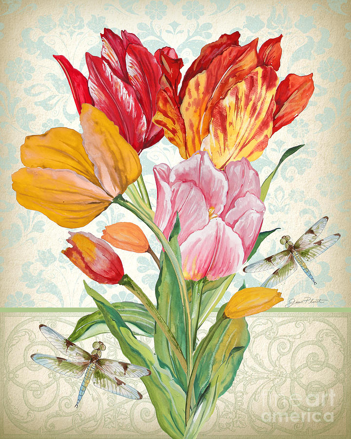 Tulip Botanicals-JP3805 Painting by Jean Plout