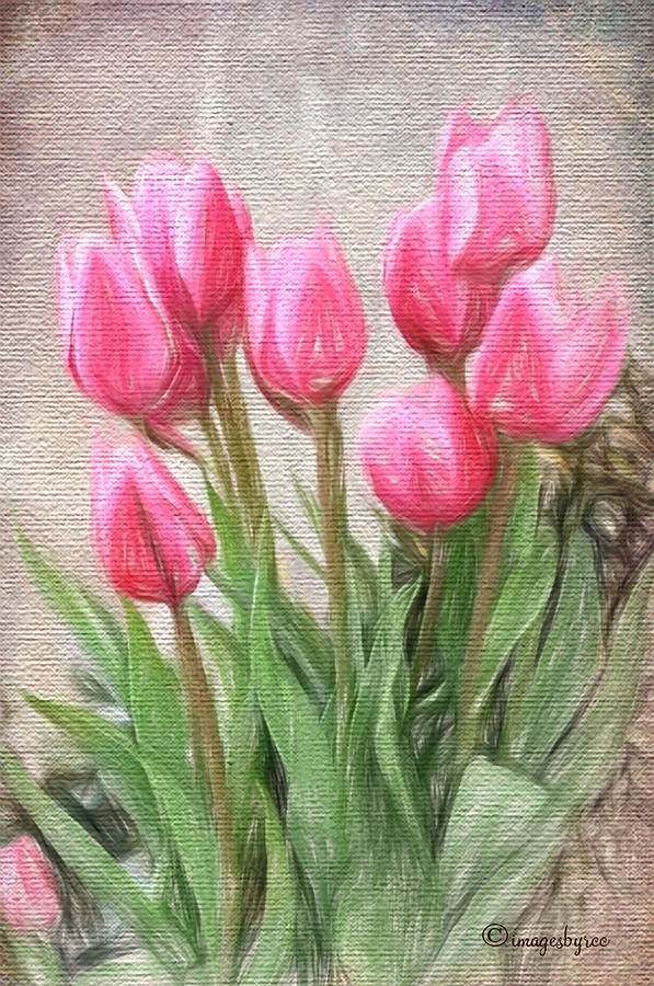 Tulip Bunch Painting by Renette Coachman