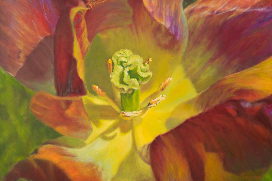 Tulip Closeup No. 1 Painting by Kerima Swain