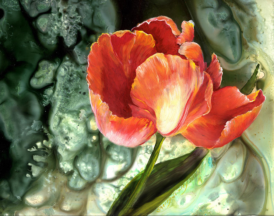 Tulip Painting - Tulip Dance by Sherry Shipley