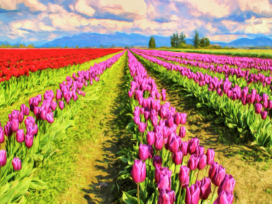 Tulip Farm Painting by Dominic Piperata