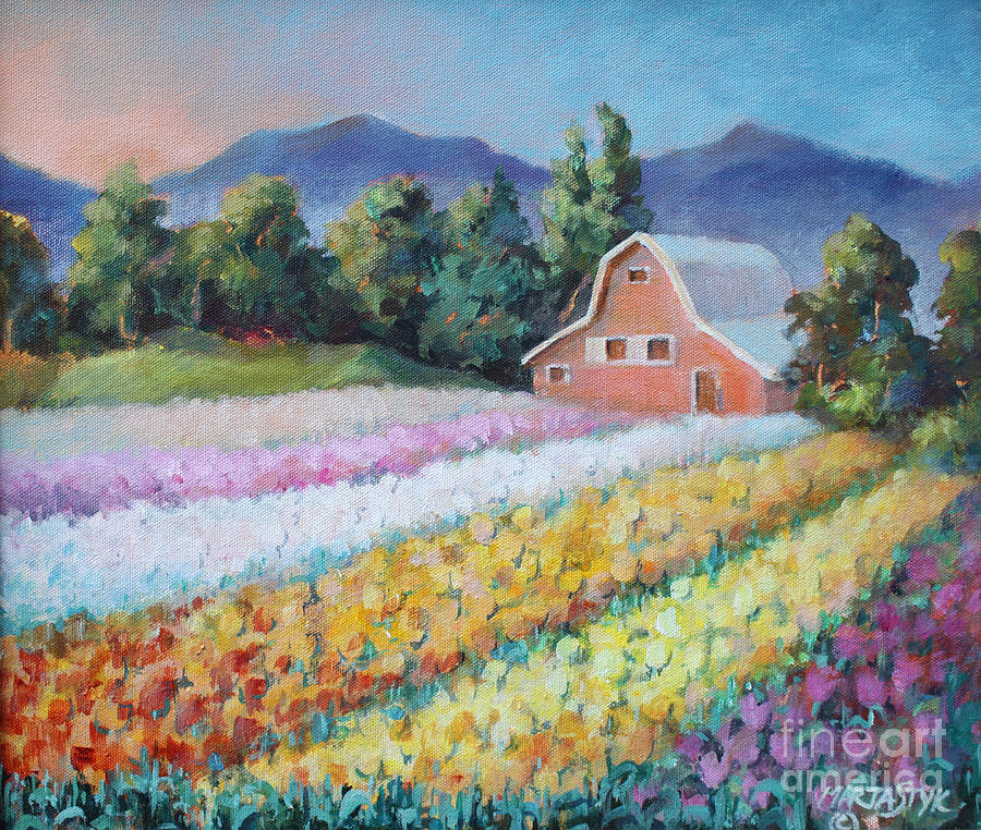 Tulip Field Painting by Marta Styk