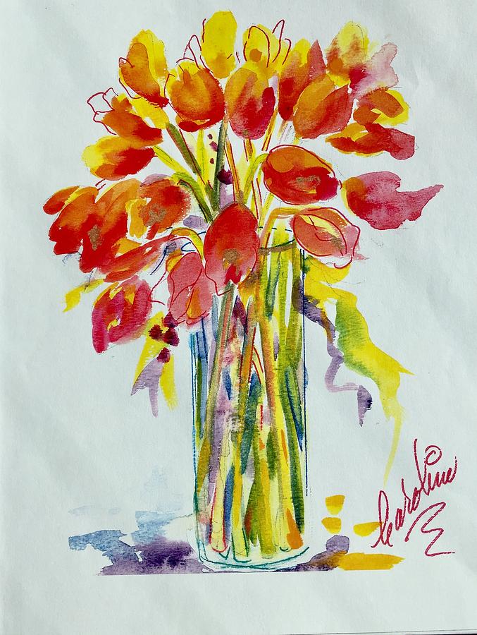 Tulip Fire Element Painting by Caroline Patrick
