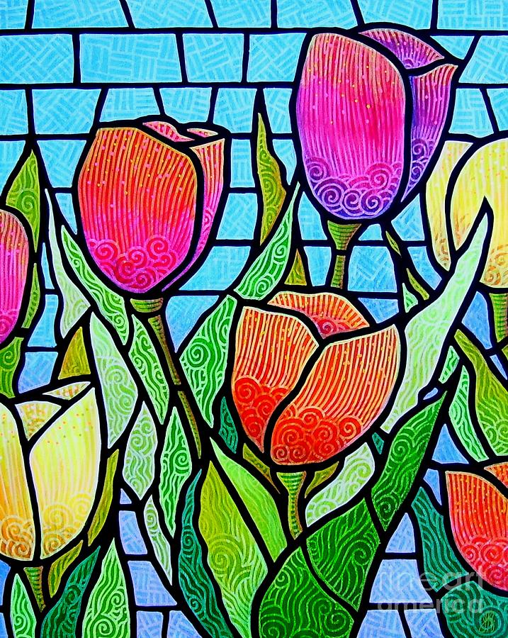 Tulip Garden Painting by Jim Harris