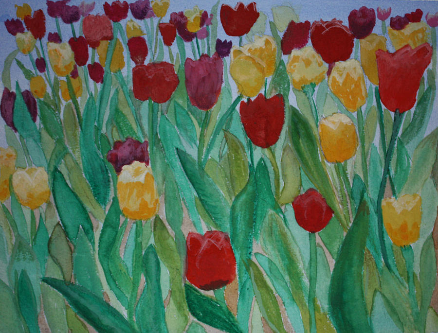 Tulip Garden  Painting by Kimber  Butler