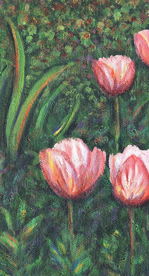 Tulip Garden One panel one of three Painting by Linda Mears