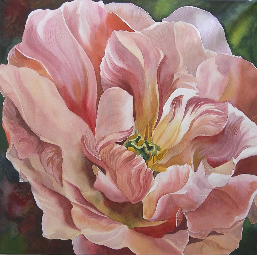 Tulip in pink Painting by Alfred Ng