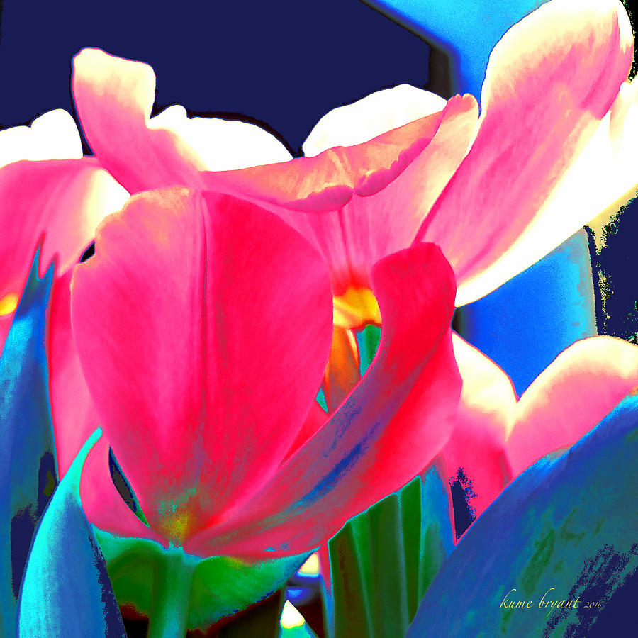 Tulip Kisses Abstract 6 Mixed Media by Kume Bryant