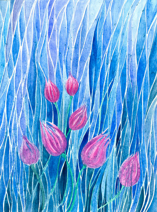 Tulip Patch Painting by Adria Trail