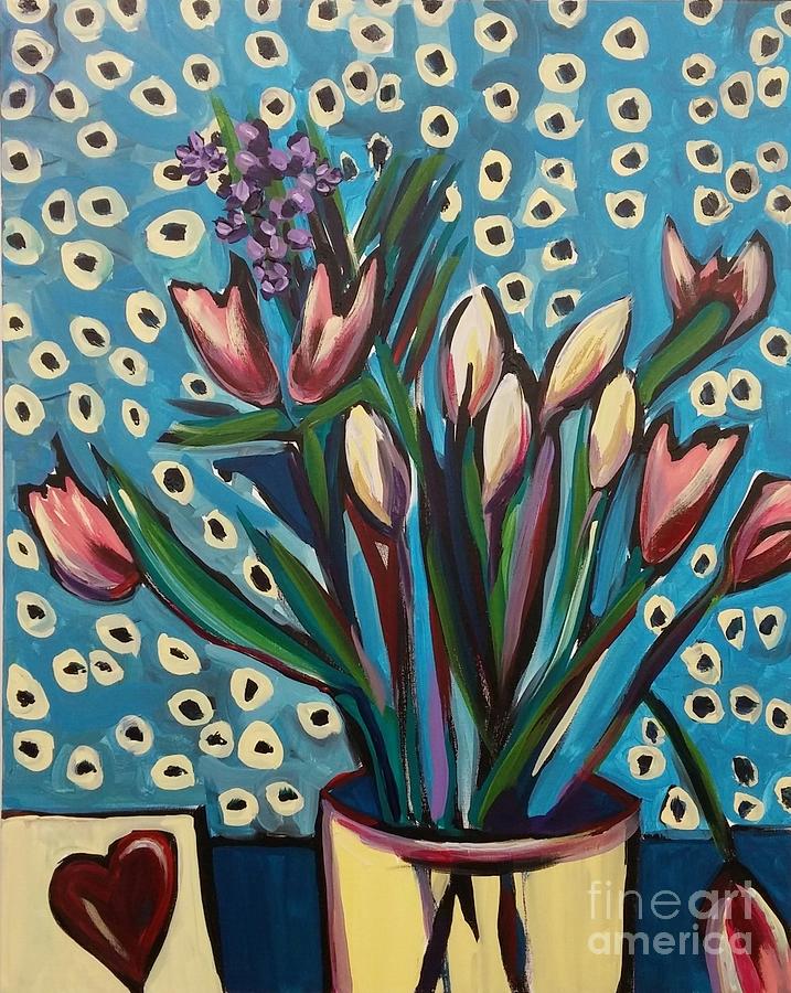 Love Tulips Painting by Catherine Gruetzke-Blais