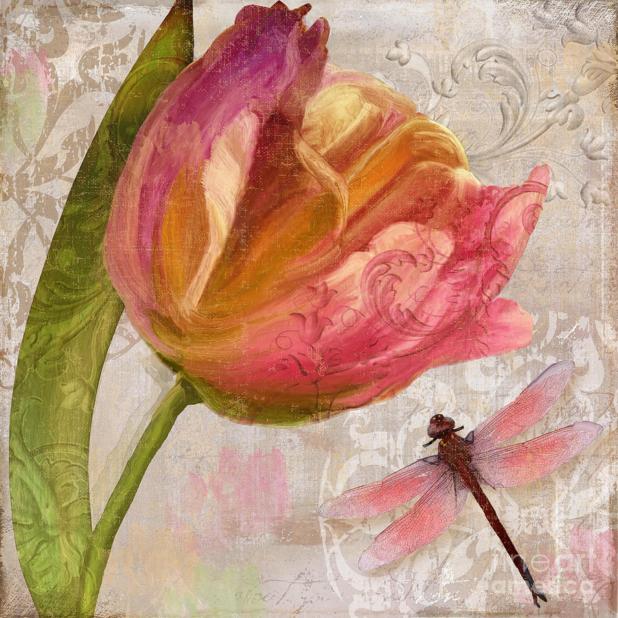 Tulip Painting - Tulip Tempest I by Mindy Sommers
