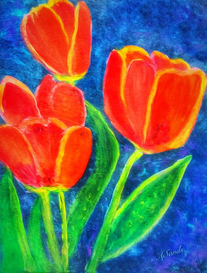 Tulip Time Painting by Anne Sands