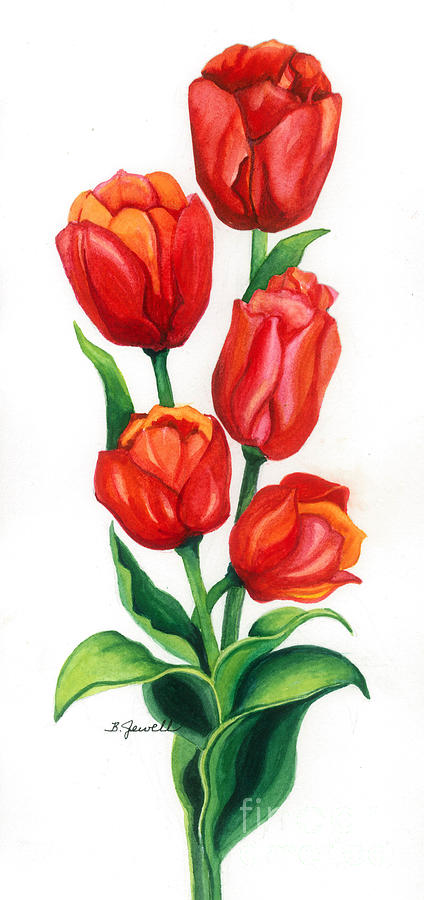 Tulip Time Painting by Barbara Jewell
