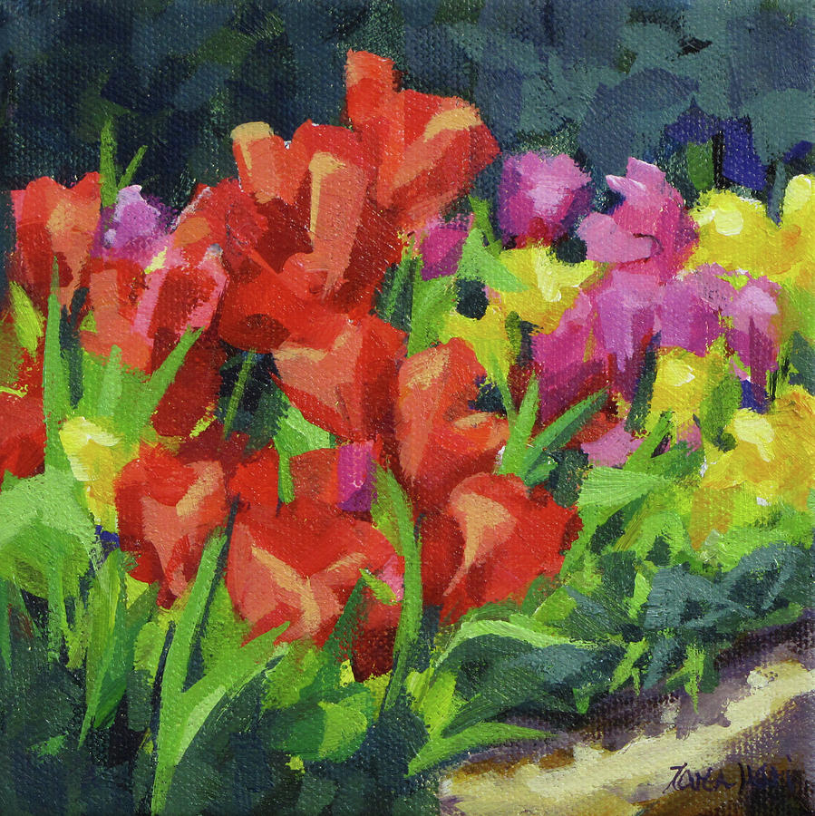 Tulip Time Painting by Karen Ilari