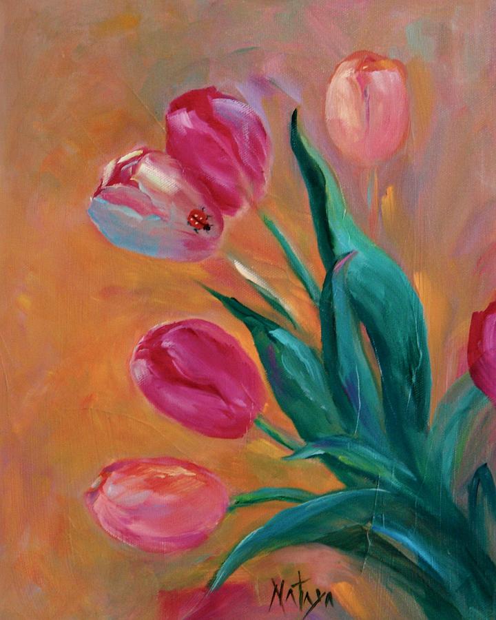 Tulip Time Painting by Nataya Crow