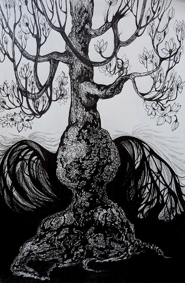 Tulip Tree Drawing by Anna  Duyunova