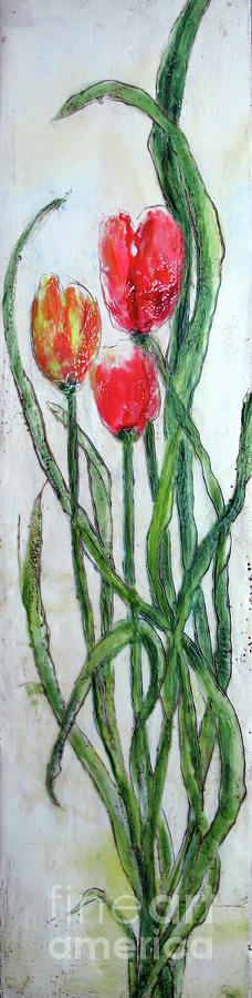Tulip Trio Painting by Christine Chin-Fook
