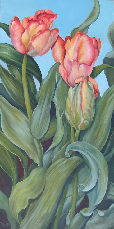 Flower Painting - Tulip Twirl by Rita-Anne Piquet