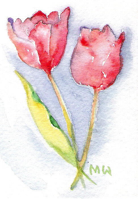 Tulip Vignette Painting by Marsha Woods