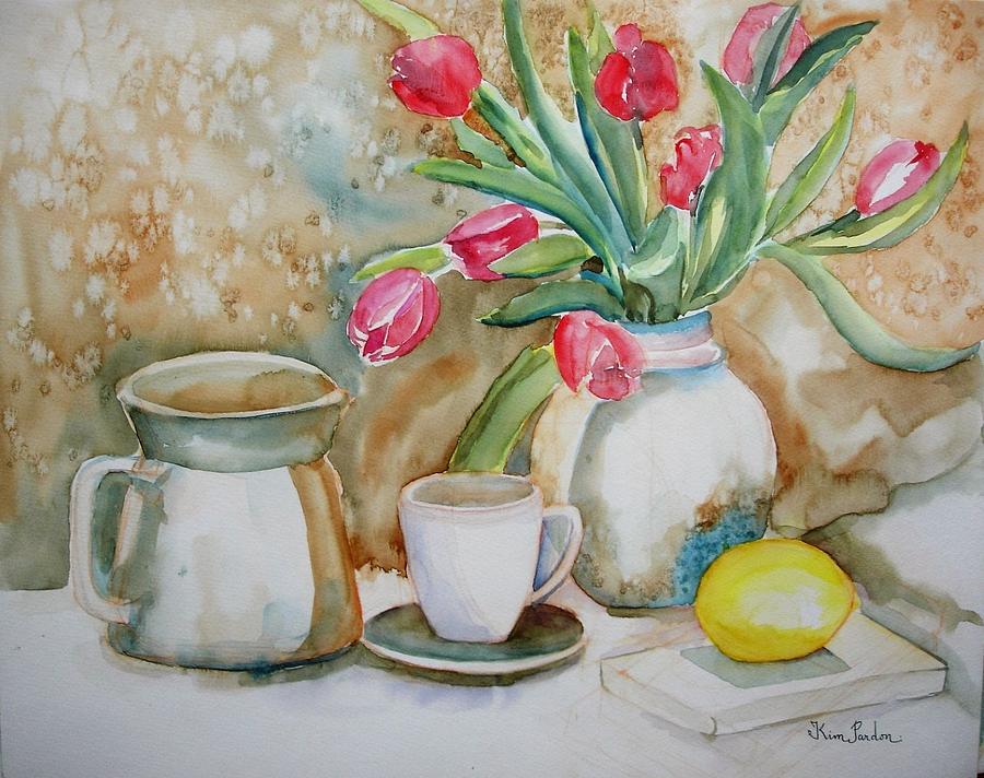 Tulipes Painting by Kim PARDON