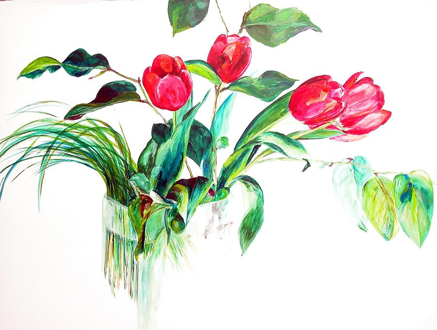 Flower Painting - Tulipes by Muriel Dolemieux