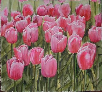 Tulips 5 Painting by Diane Ziemski